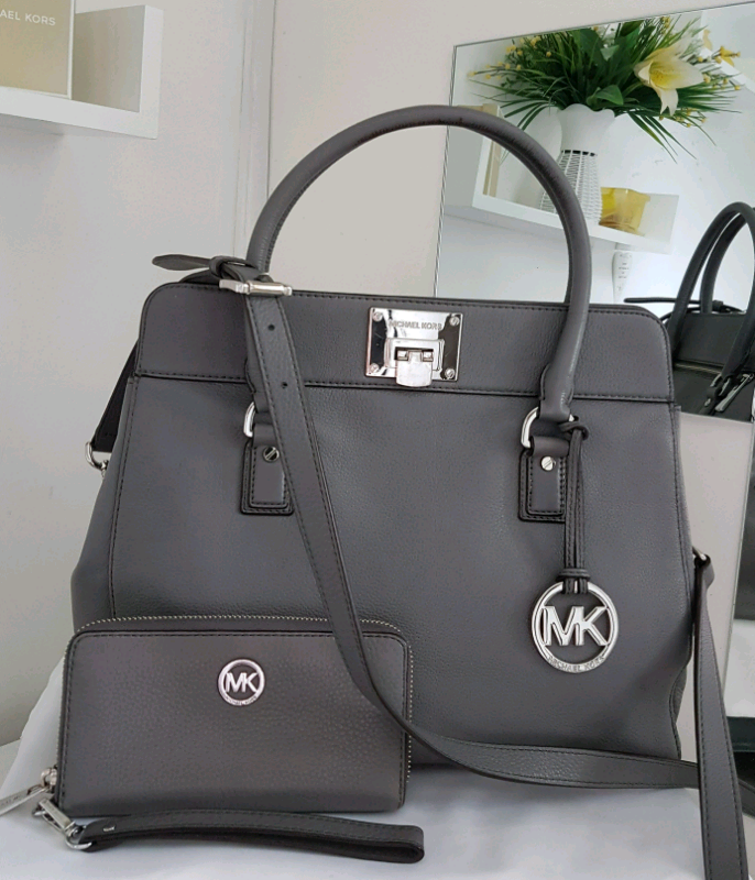 dark grey michael kors purse